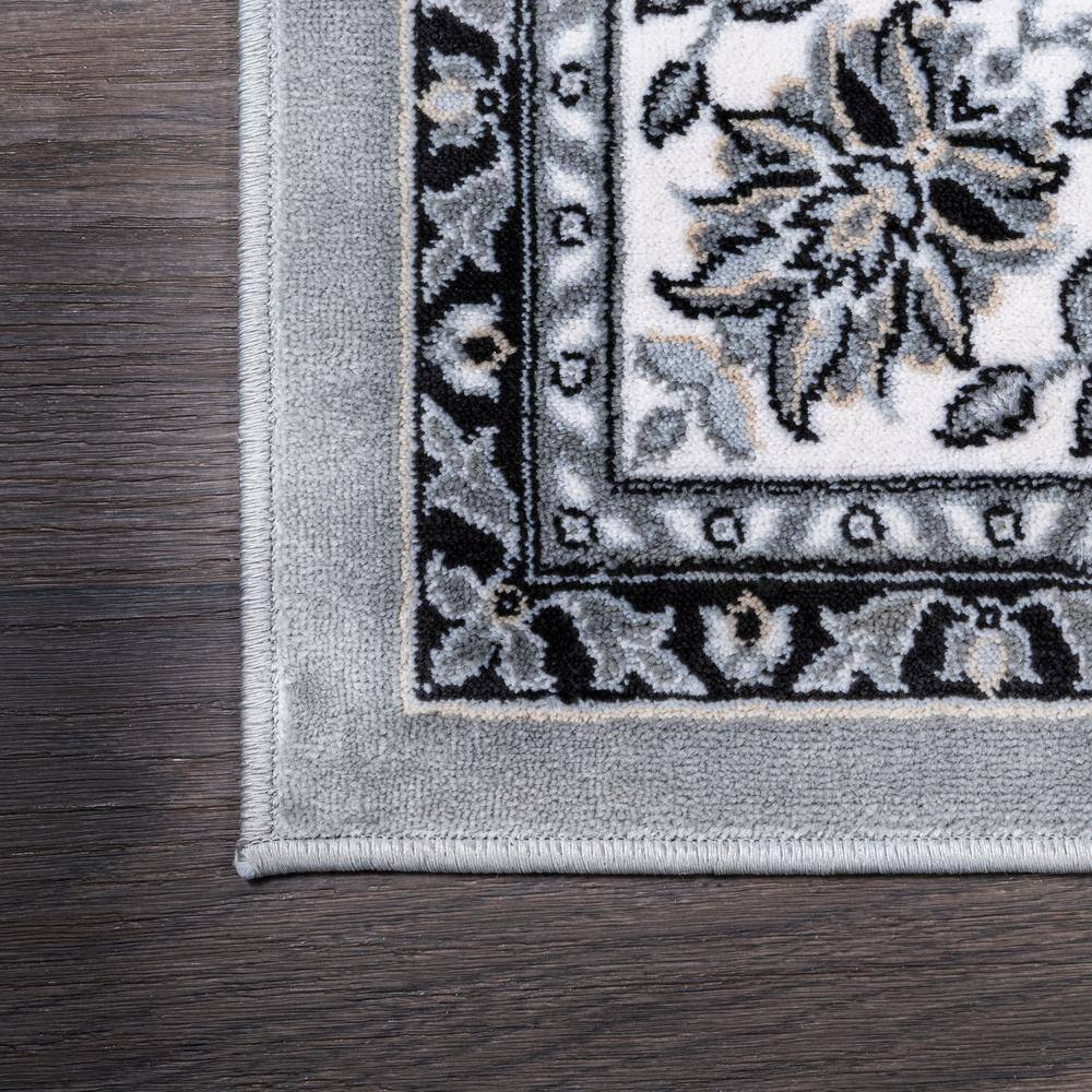 Modern Persian Medallion 4' x 6' Easy-Care Area Rug, Gray/Ivory