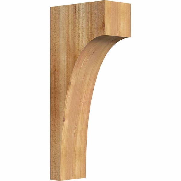 Ekena Millwork 6 in. x 12 in. x 28 in. Western Red Cedar Huntington Rough Sawn Corbel