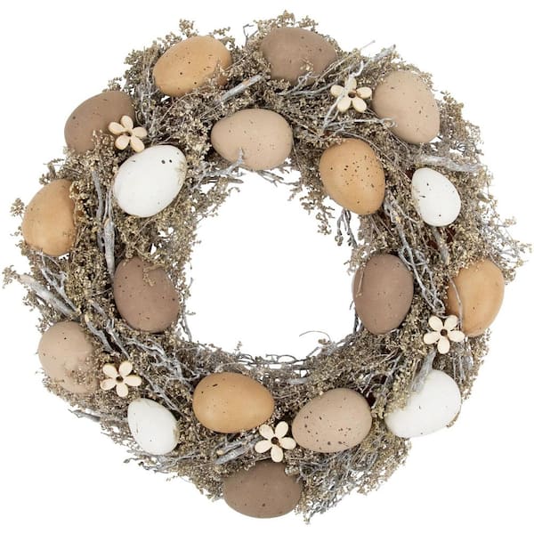 12 in. Natural Earth Speckled Egg Easter Twig Artificial Wreath