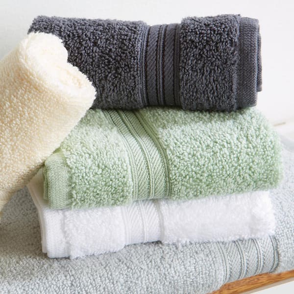 FRESHFOLDS Green Striped 100% Cotton Bath Towel (Set of 4