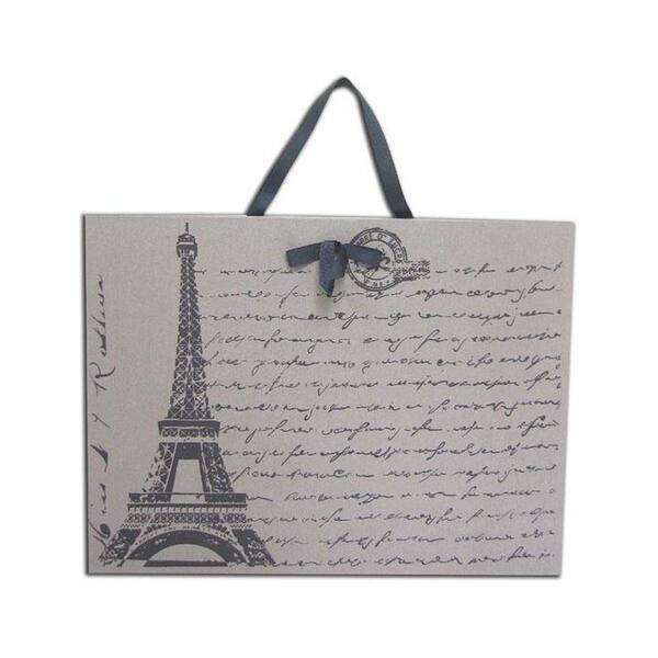 Unbranded 24 in. W Vintage Grey Eiffel Tower Fabric Magnet Board