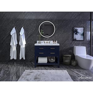 Elizabeth 36 in. W x 22 in. D Vanity in Heritage Blue with Vanity Top in Carrara White with White Basin