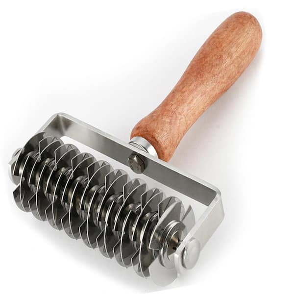Stainless Steel Mirror Finish Lattice Pastry Roller Pizza Crust Cutter Tool for Pie Bread Cake Baking