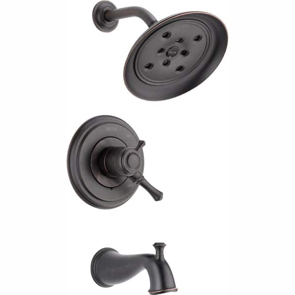 Delta Cassidy 1-Handle H2Okinetic Tub and Shower Faucet Trim Kit Only in Venetian Bronze (Valve Not Included)
