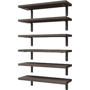 16.5 in. W x 6 in. D Dark Brown Wood Decorative Wall Shelf, Floating Shelve