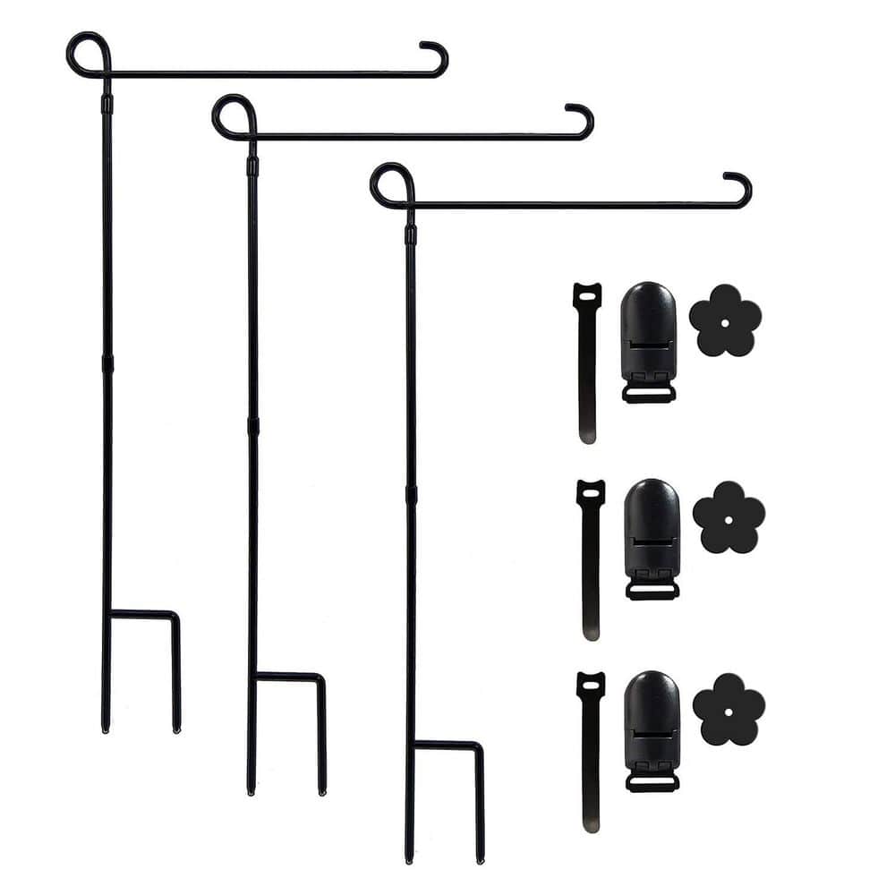3-Piece Garden Flag Holder Stand, Yard Flag Holder Weather-Proof Metal Powder-Coated Flagpole with Clip and Stopper price history on PriceWatchPro