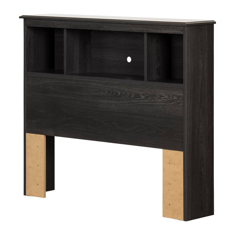 Gray Oak Twin Wood Headboard with Storage