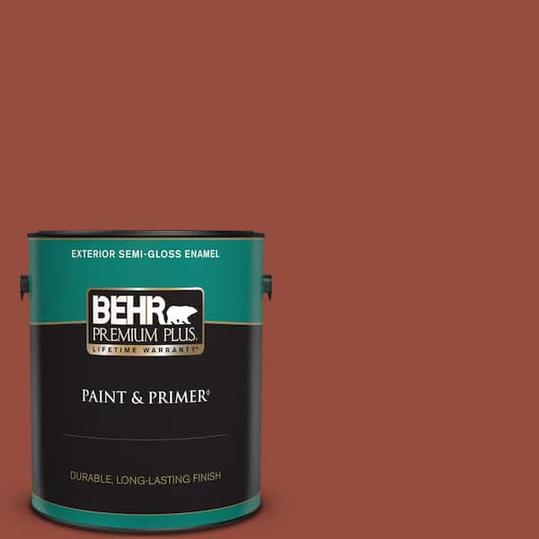 BEHR PREMIUM PLUS 1 gal. #S-H-200 New Brick Semi-Gloss Enamel Exterior Paint & Primer