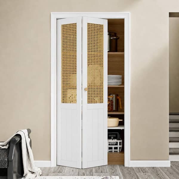 EH PUERTA 36 in. x 80 in. Imitated Rattan Weaving Paneled and