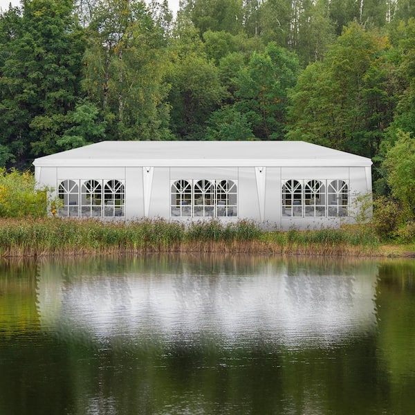 Karl home All Sidewalls 30 ft. x 10 ft. White Straight Leg