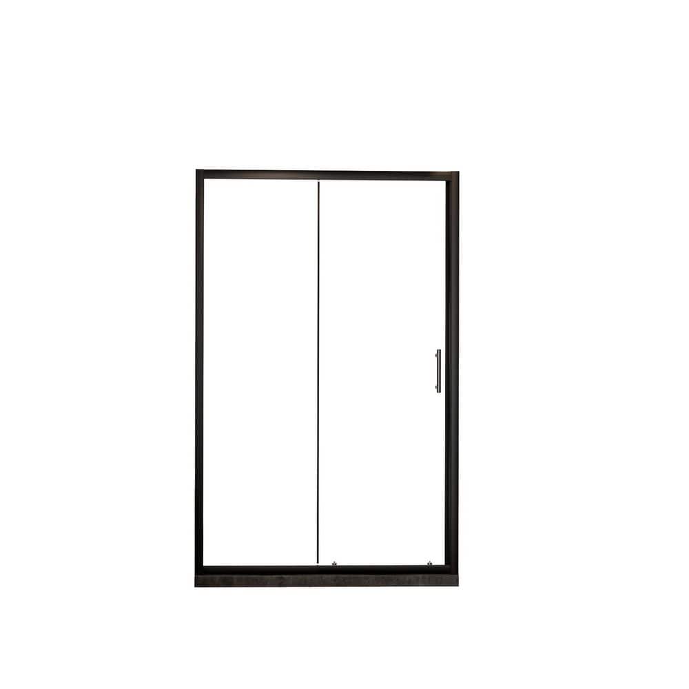48 in. W x 72 in. H Sliding Aluminium Alloy Frame Shower Door in Matte Black with Tempered Clear Glass price history on PriceWatchPro