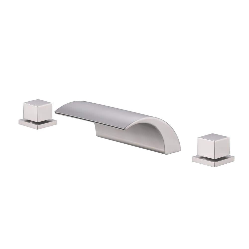 Brushed Nickel 2-Handle 3-Hole Deck Mounted Waterfall Roman Tub Faucet Included Components in Stainless Steel price history on PriceWatchPro