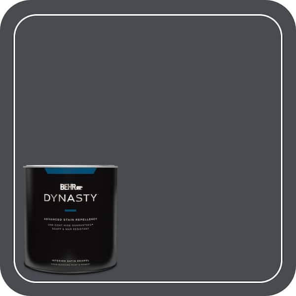 BEHR DYNASTY 1 qt. Home Decorators Collection #HDC-CL-24 Black Ribbon Satin Enamel Interior Stain-Blocking Paint & Primer