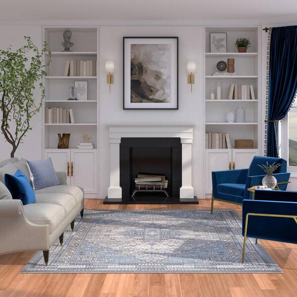 grey blue beige living room