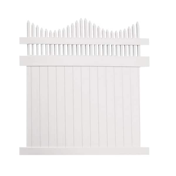 Weatherables Louisville 6 ft. H x 8 ft. W White Vinyl Privacy Fence Panel Kit