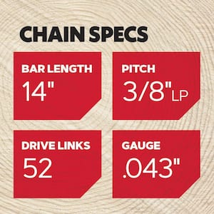 R52 Chainsaw Chain for 14 in. Bar, Fits Echo, Makita, Husqvarna, Ryobi Poulan and more