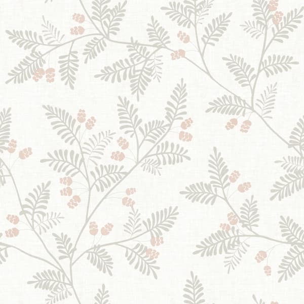A-Street Prints Ardell Botanical Beige Paper Non-Pasted Metallic Wallpaper