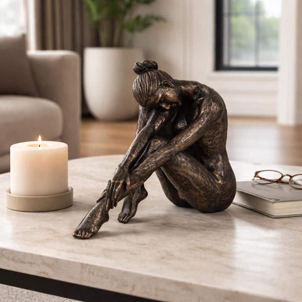 Liv & Skye Bronze 10.75 in. x 9.25 in. Resin Decorative Resting