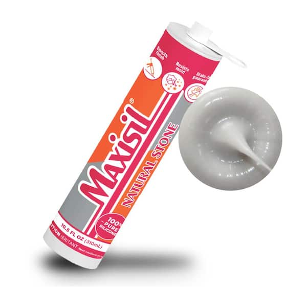 Maxisil 10.5 oz. Gray (Light Gray) Standard Tube Natural Stone Silicone Sealant Tube (Each)