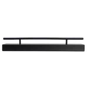 24 in. D x 6 in. W Black Wood Metal Railing Decorative Wall Shelf