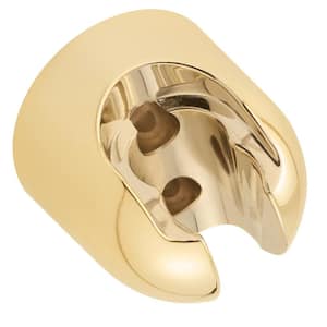 Circular Two Position Hand-Held Shower Bracket in Polished Brass