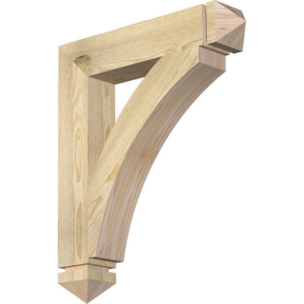 Ekena Millwork 4 in. x 26 in. x 22 in. Douglas Fir Thorton Arts and Crafts Rough Sawn Bracket