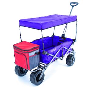 4.1 cu.ft. Metal Folding Garden Cart XXL Hauler in Purple