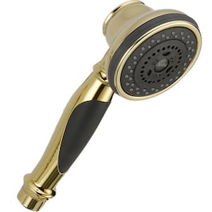 3-Spray Wall Mount Handheld Shower Head 1.75 GPM in Polished Brass