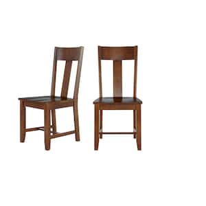 Walnut Finish Dining Chair (Set of 2) (19.97 in. W x 37.44 in. H)