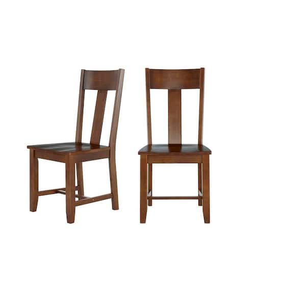 StyleWell Walnut Brown Finish Dining Chair (Set of 2) (19.97 in. W x 37.44 in. H)