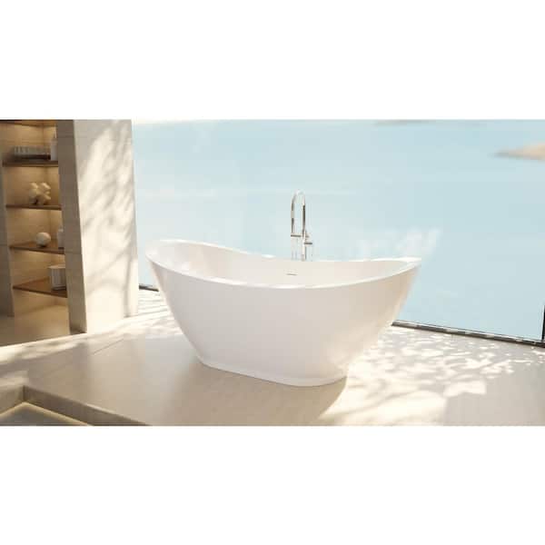 DreamLine Prospero 69 in. L x 32.5 in. W Acrylic Double Slipper