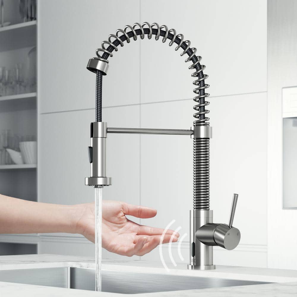 Stainless Steel Touchless Pull-Down Kitchen Faucet with Spray