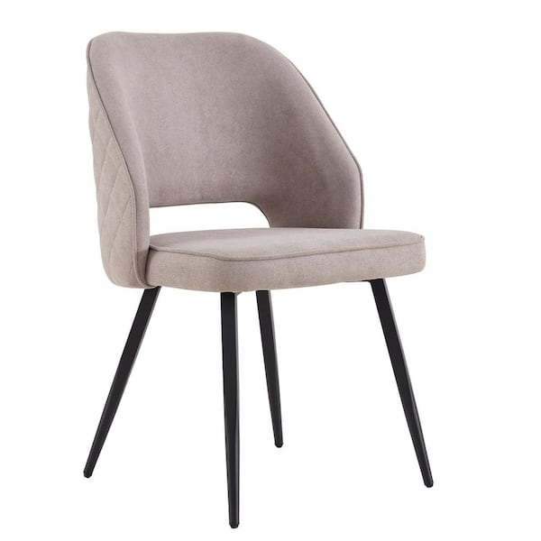 Unbranded Gray Modern Velvet Upholstered Accent Dining Chairs with Metal Legs (Set of 2)