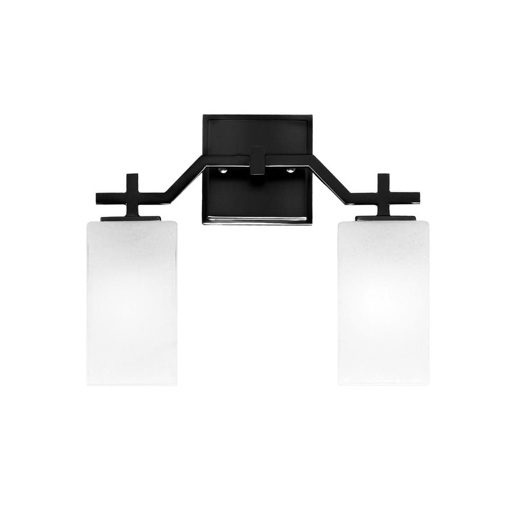Bridgewater 13.5 in. 2 Light Vanity Light Matte Black with 3.5 in. Square W