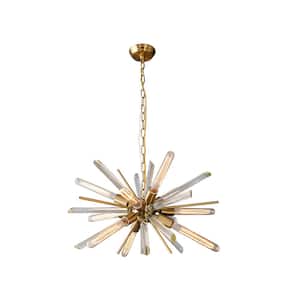 9-Light Brass Sputnik Chandelier with no bulbs included