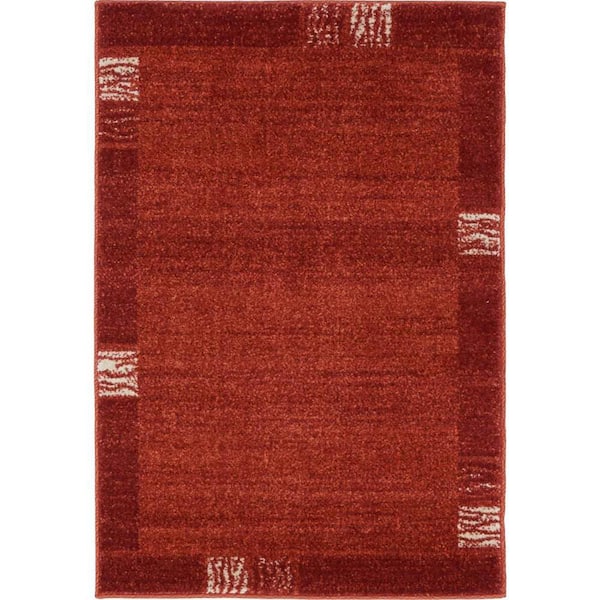 Unique Loom Del Mar Sarah Rust Red 2' 2 x 3' 0 Area Rug