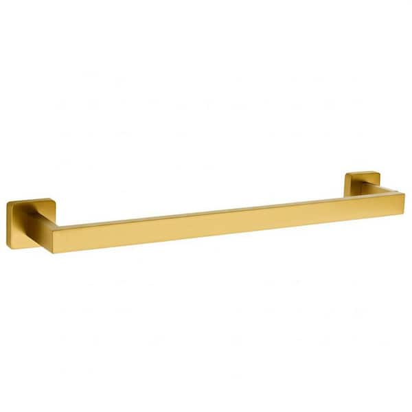 Square Collection 24 in. Wall Mounted Towel Bar in Matte Gold