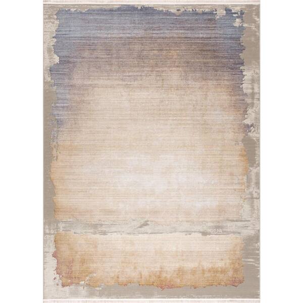 Beige 2 x 2 ft. Woven Abstract Square Indoor Area Rug