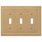 Bethany 3 Gang Toggle Metal Wall Plate - Brushed Bronze