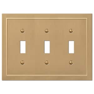 Bethany 3 Gang Toggle Metal Wall Plate - Brushed Bronze