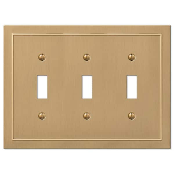 AMERELLE Bethany 3 Gang Toggle Metal Wall Plate - Brushed Bronze