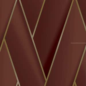 Red Manfred Ruby Modern Herringbone Wallpaper Sample