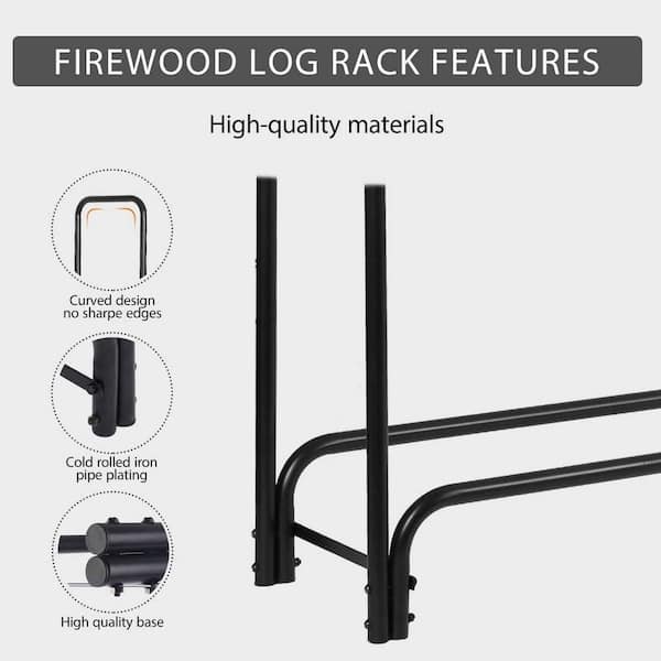 VIVOHOME 33 in. Heavy-Duty Indoor/Outdoor Firewood Rack with Kindling  Holder - Yahoo Shopping