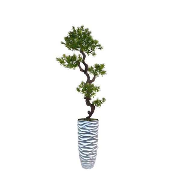 VINTAGE HOME 81 in. Tall Yacca Tree Lifelike Faux in Resin Planter