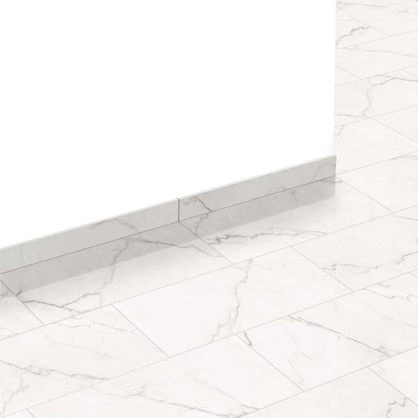 Briella Grey Bullnose 3 in. x 24 in. Polished Porcelain Wall Tile (20 lin. ft./Case)