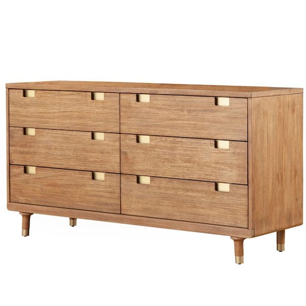 Benjara 60 In. Brown 6-Drawer Wooden Dresser Without Mirror BM230758 ...