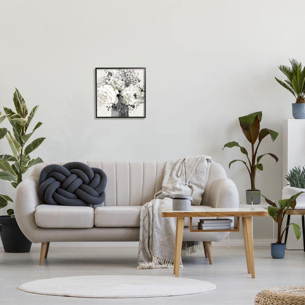 Bold Abstract Floral Arrangement Black Frame Wall Art