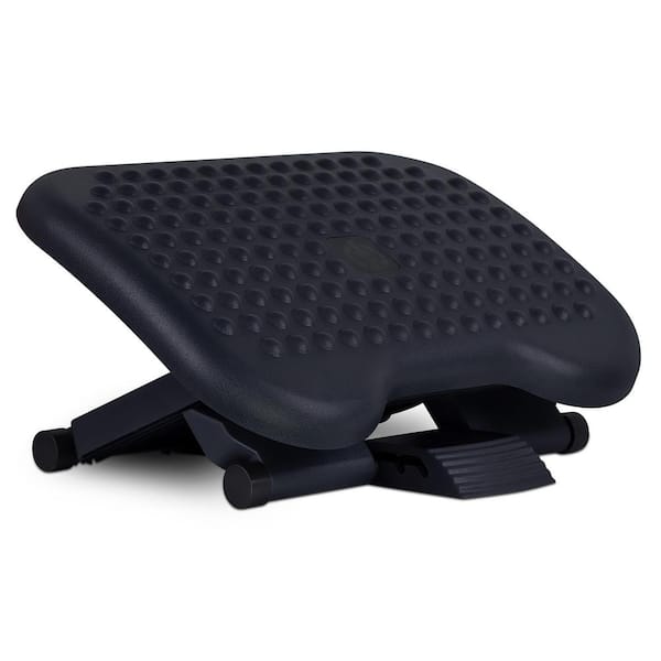 Mount-It! Height Adjustable Foot Rest with Handle | Black