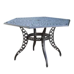 Cayman Black Hexagon Aluminum Outdoor Dining Table