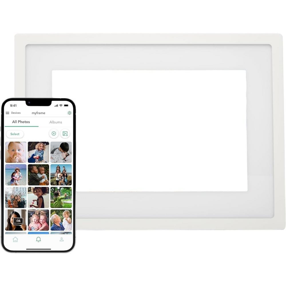 10 in. WiFi Digital Picture Frame with Touch Screen Customizable Gift for Friends and Family in White price history on PriceWatchPro